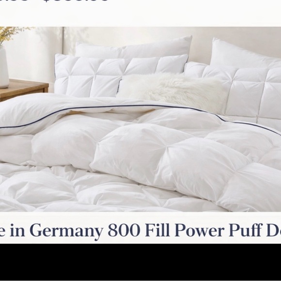Puredown 800 fill White Goose Down Comforter King cloud puffy pinch pleat $729 - Picture 5 of 16